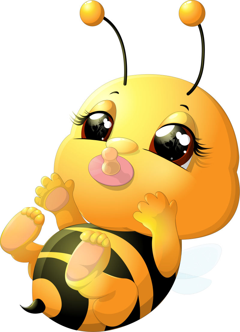 矢量可爱的卡通蜜蜂宝宝