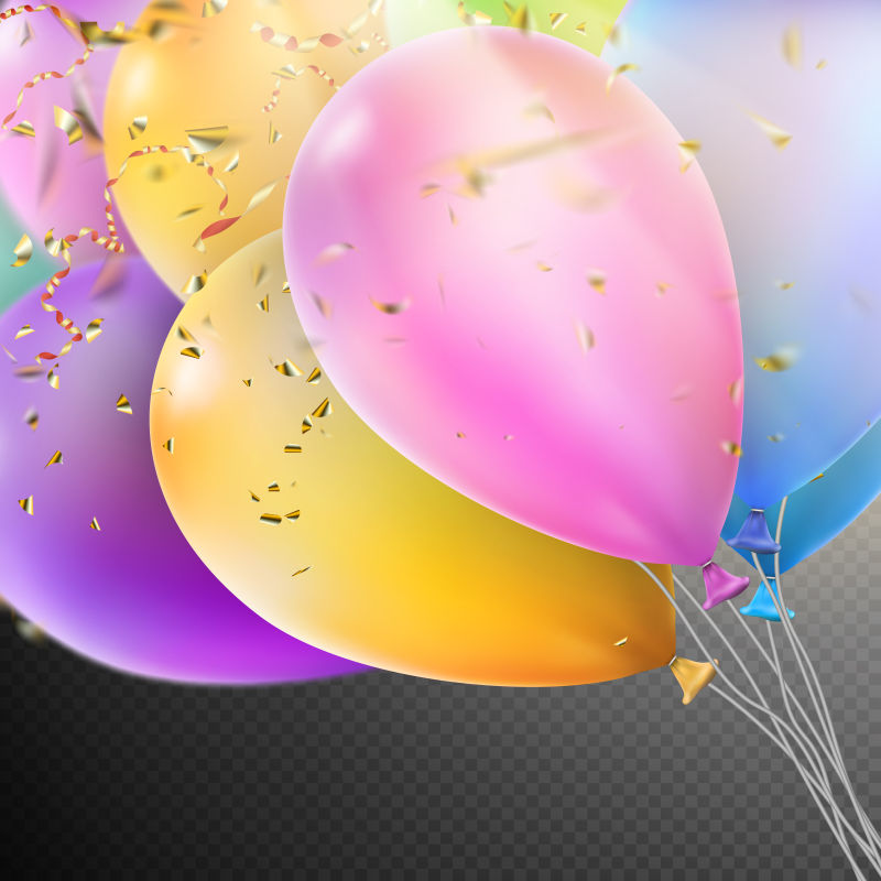 创意矢量有彩色气球元素的庆典背景