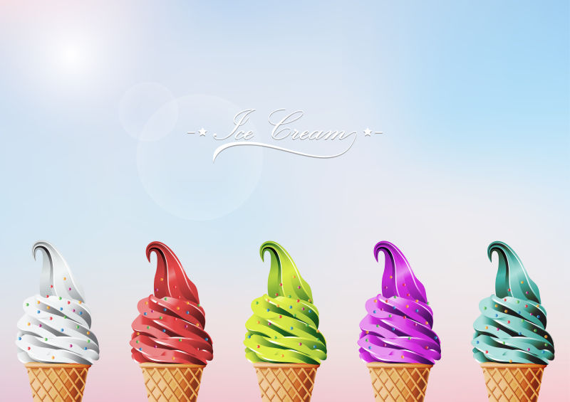 矢量创意彩色冰淇淋