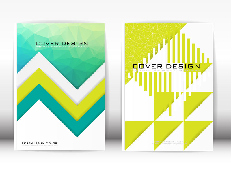 创意彩色几何多边形元素的矢量宣传册封面设计