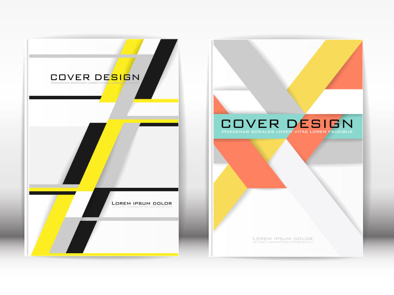 矢量彩色几何图形的宣传册封面设计