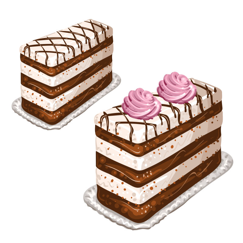 美味的分层蛋糕矢量插图