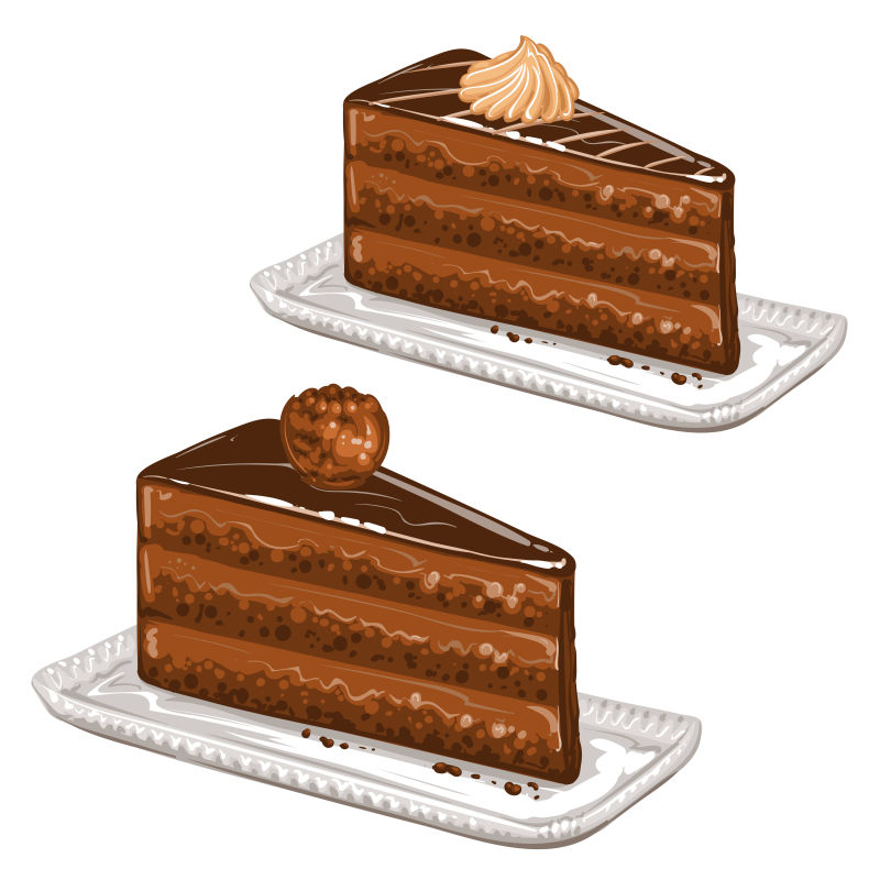 矢量的巧克力蛋糕插图