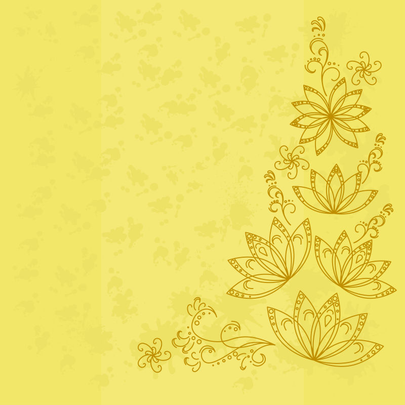 黄色莲花图案的矢量背景