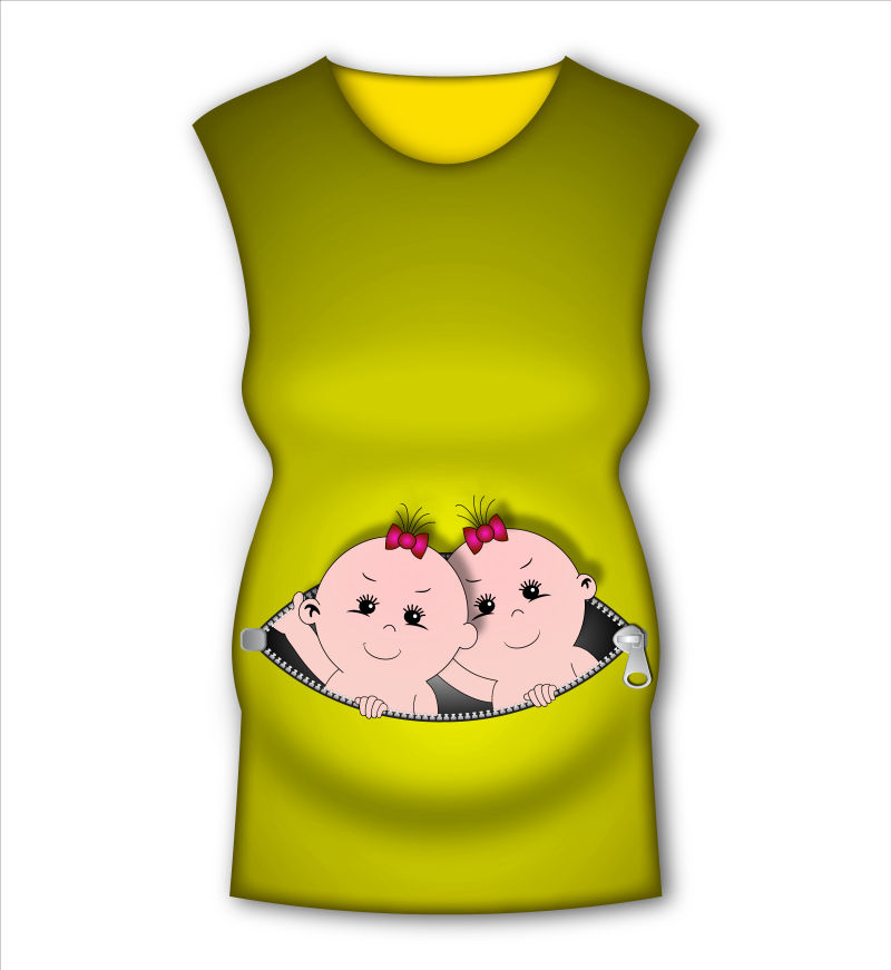婴儿图案的产妇服装矢量设计