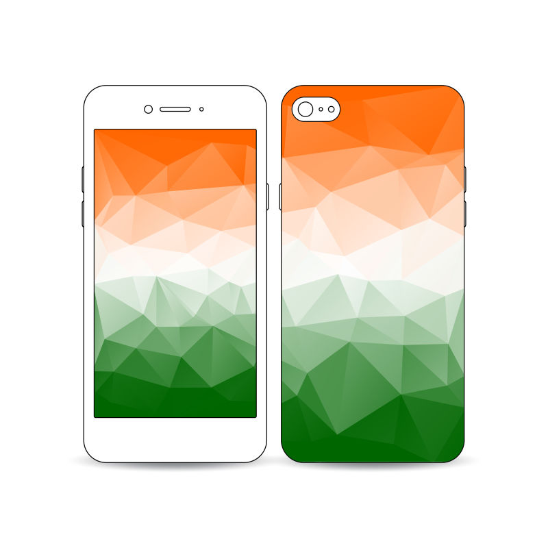 创意适量橙色绿色的手机外壳与壁纸