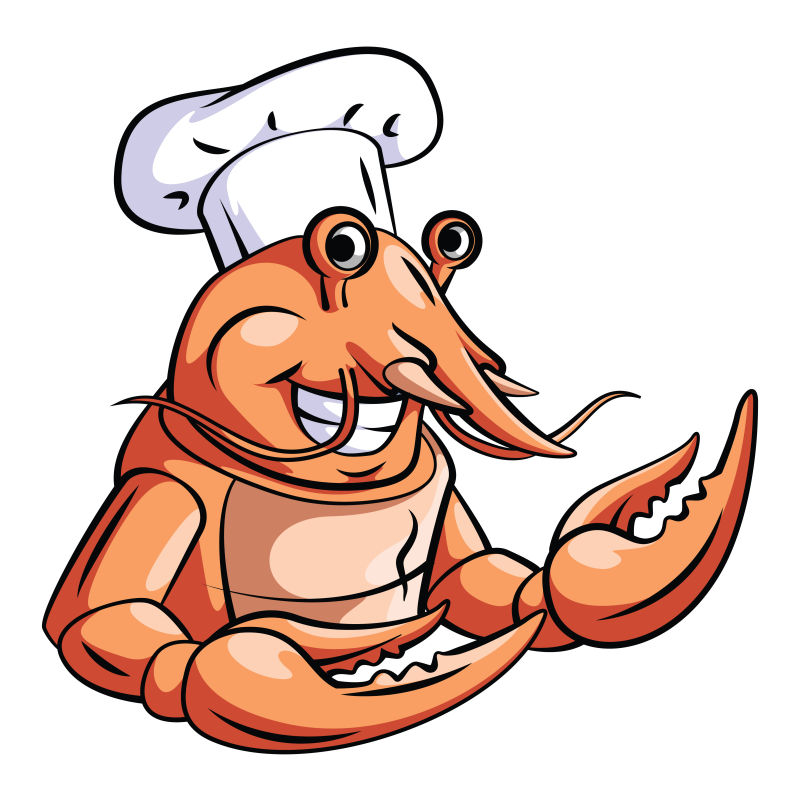 矢量的龙虾厨师插图