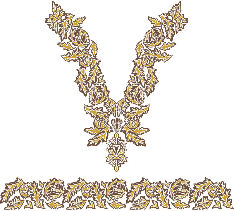 创意矢量金色华丽花朵蕾丝装饰设计元素