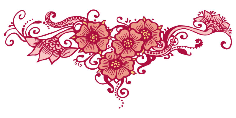 创意红色矢量花朵蕾丝装饰设计元素