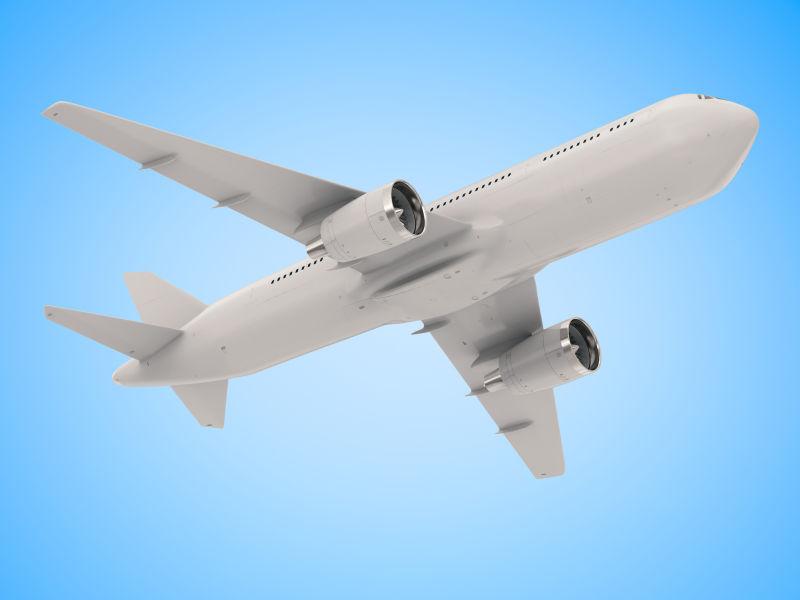 飞行模拟的白色飞机