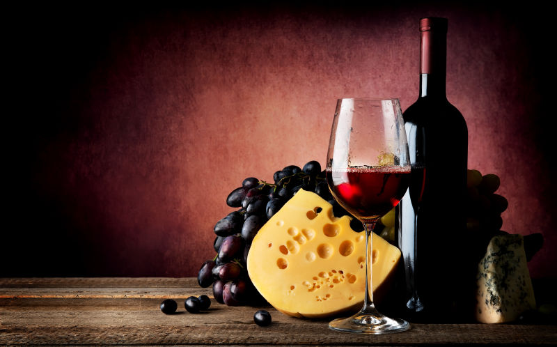 葡萄红酒与奶酪