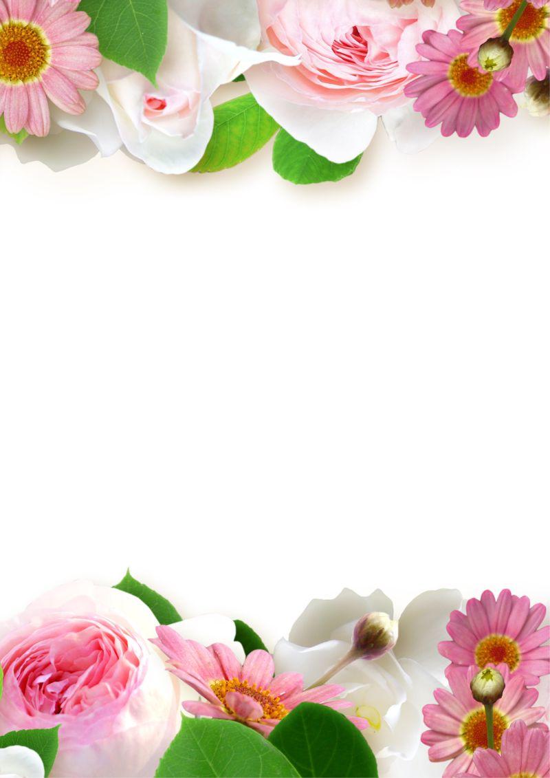粉红花卉框架