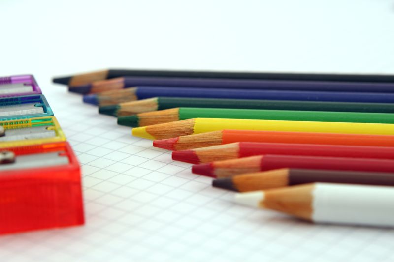 彩色铅笔与铅笔刨