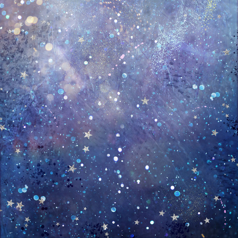 蓝色渐变的星星和圆形图案背景