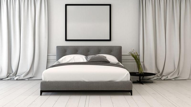 现代化简约的灰白色卧室装修
