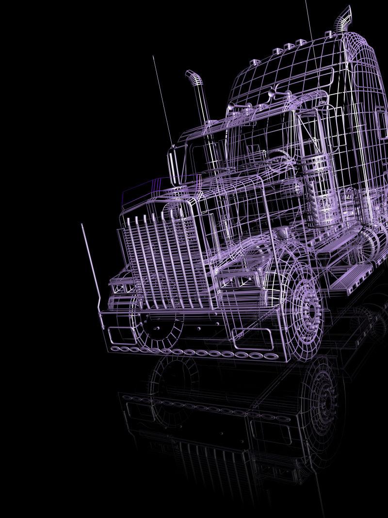 最新设计的创意3D卡车轮廓