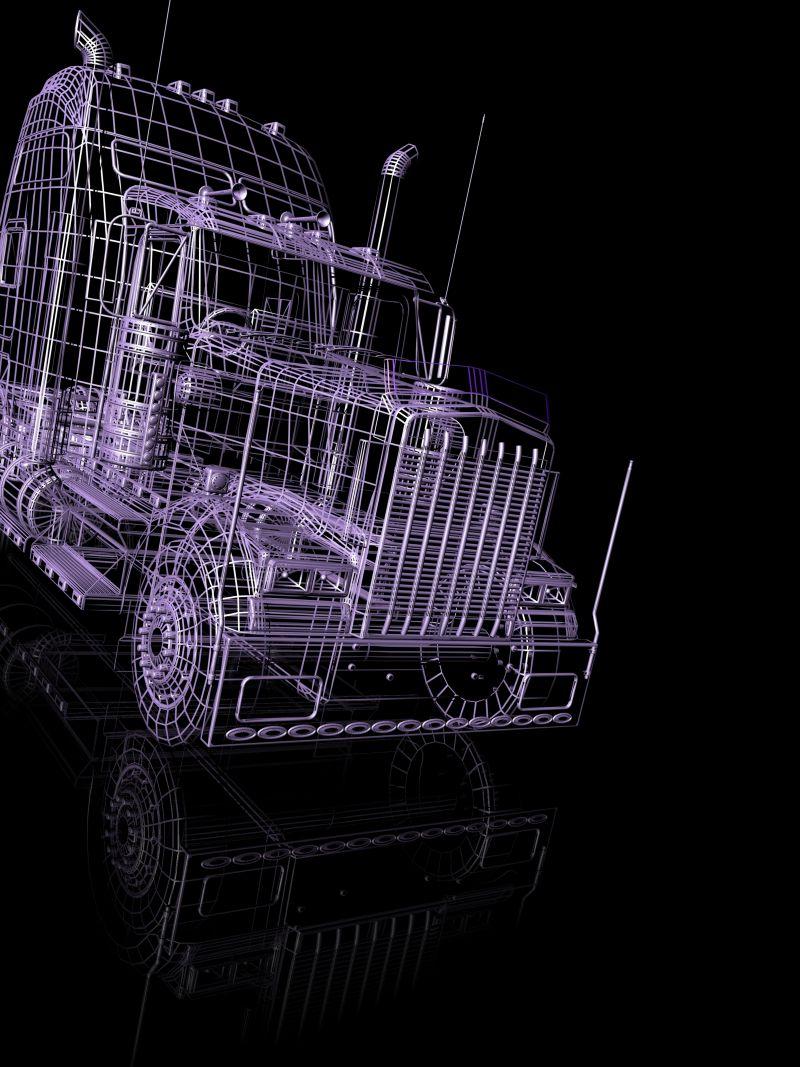 三维创意3D卡车轮廓