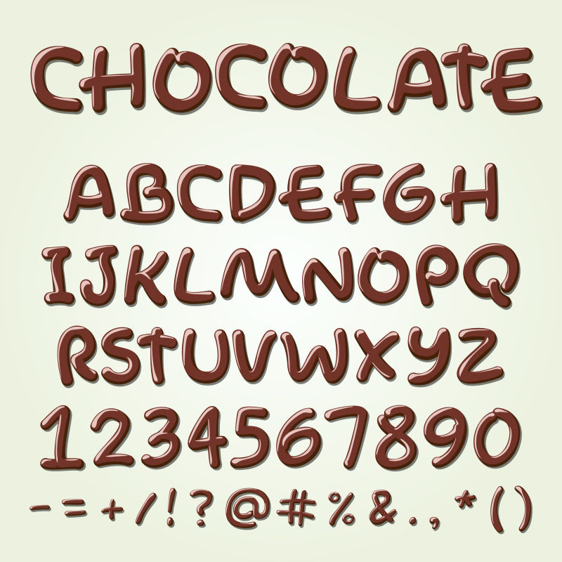 巧克力矢量字母表