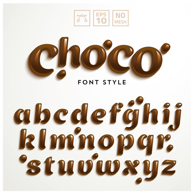 巧克力底纹的英文字母矢量设计