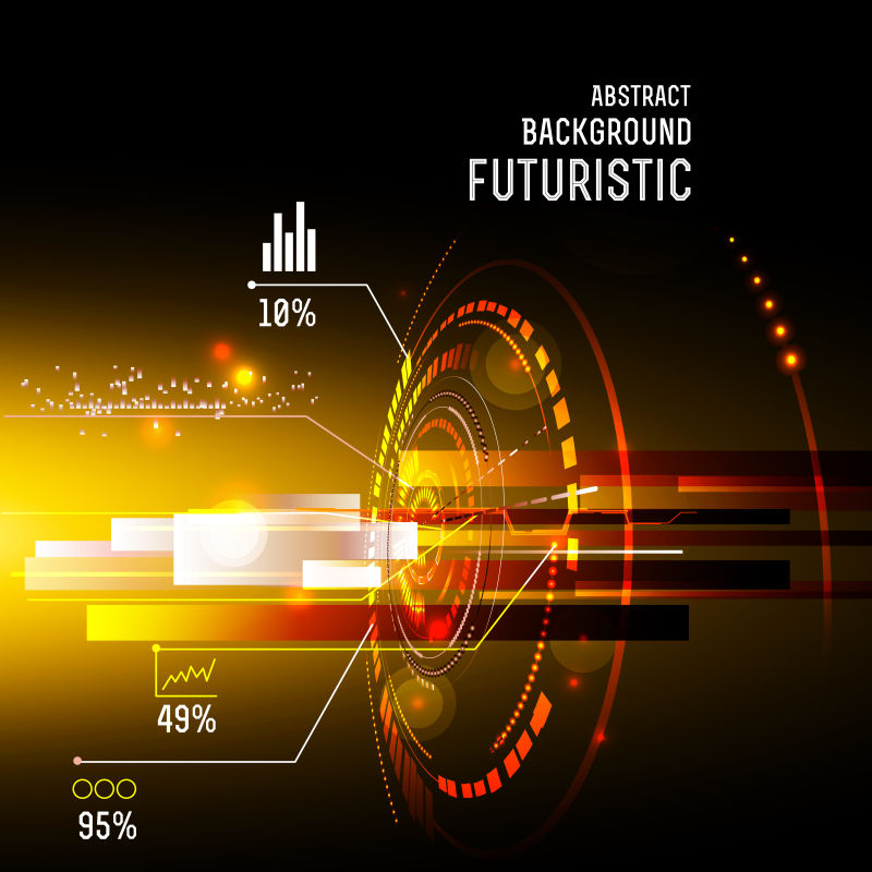 矢量科幻风格的未来主题信息图表
