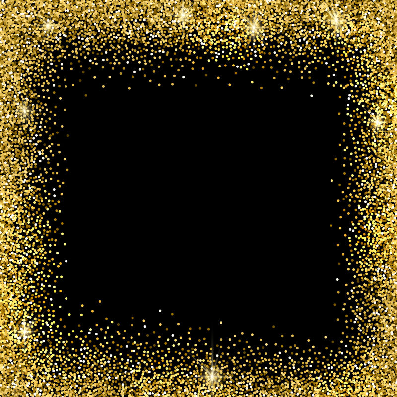 矢量的金色粒子边框设计