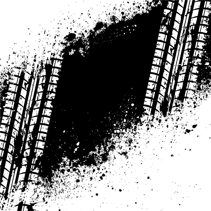 创意矢量黑白车轮印痕的抽象背景