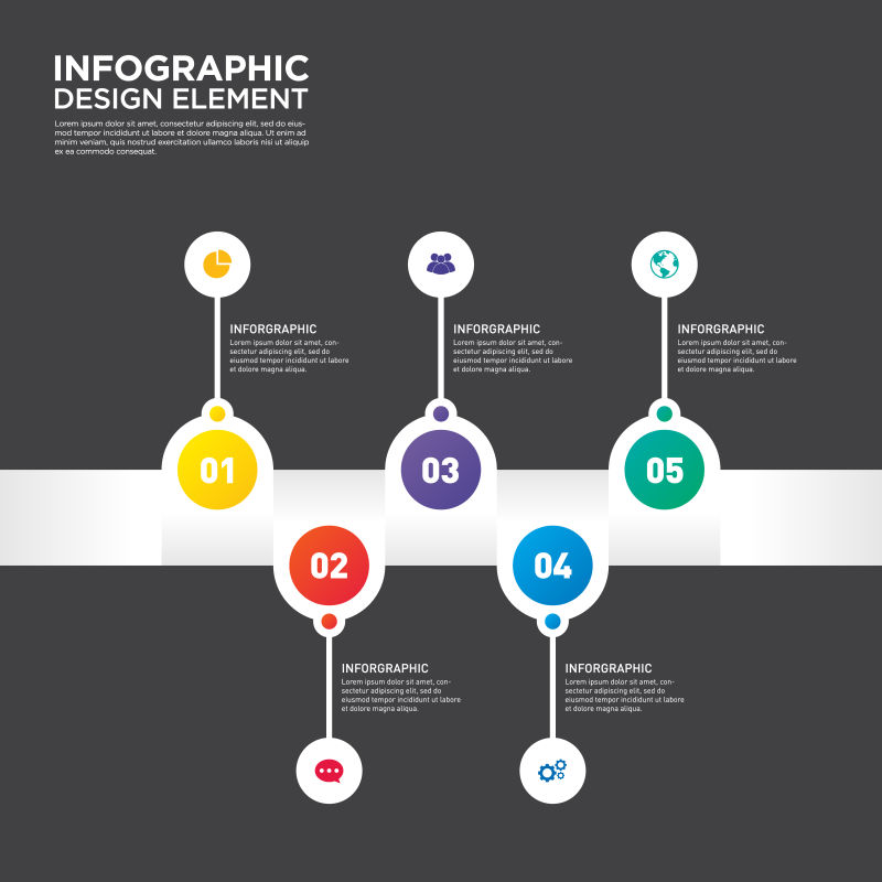 彩色创意矢量商业信息图表设计