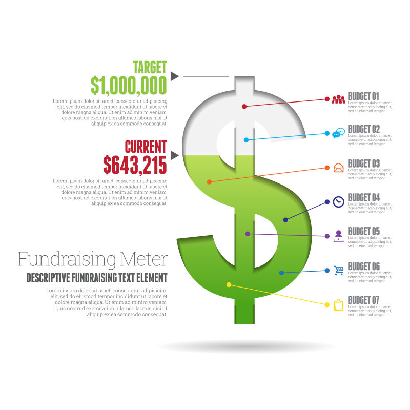 创意矢量资金的信息图表设计