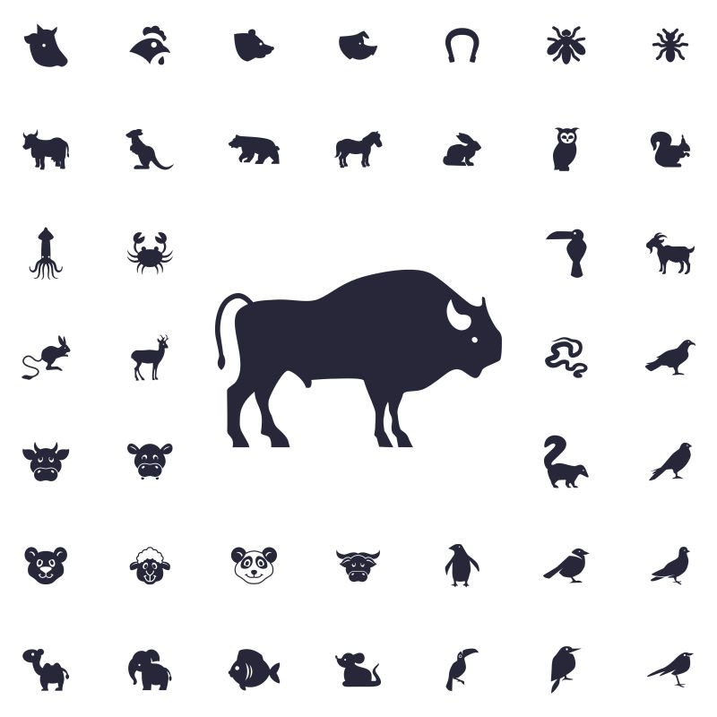 创意矢量水牛的图标设计