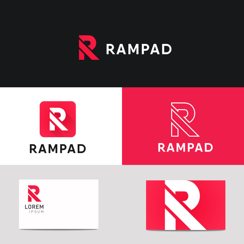 创意矢量字母R的创意标志设计