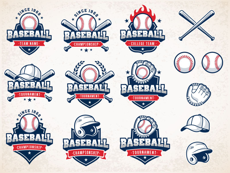 创意矢量棒球标志设计