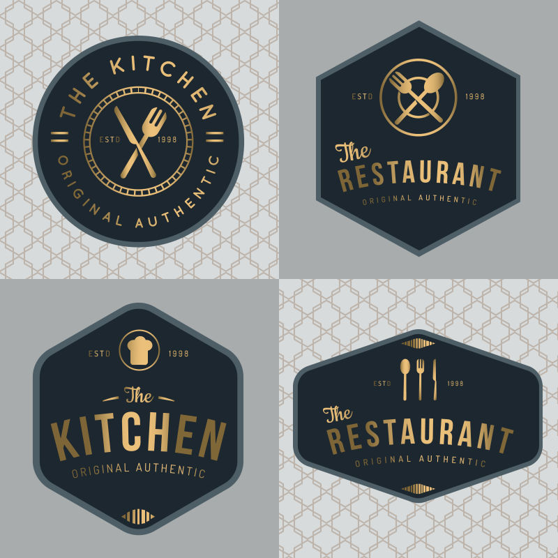 创意矢量餐厅徽章设计