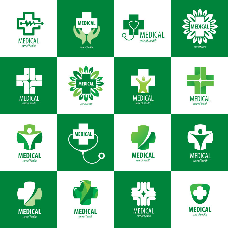 创意矢量绿色制药医疗概念的标志