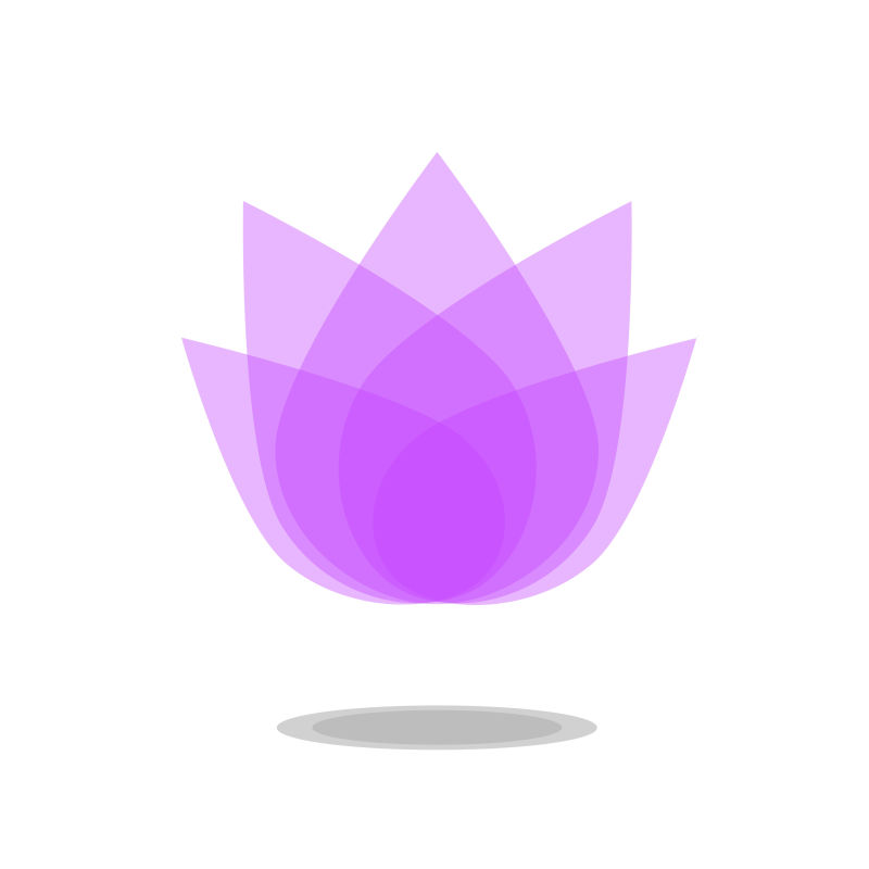紫色透明的莲花图标矢量设计