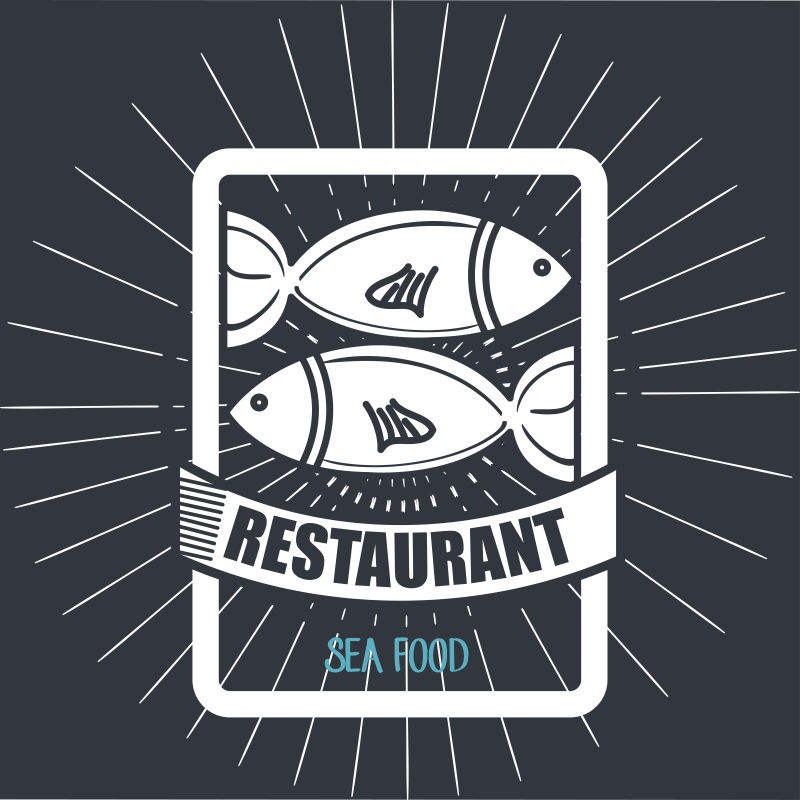 海鲜餐厅菜单图标矢量设计