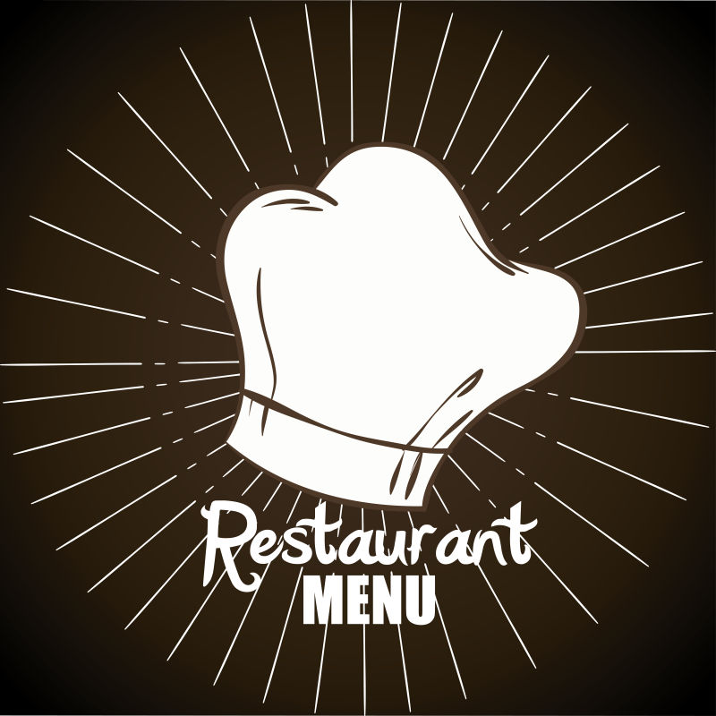 厨师帽形状的餐厅菜单图标矢量设计