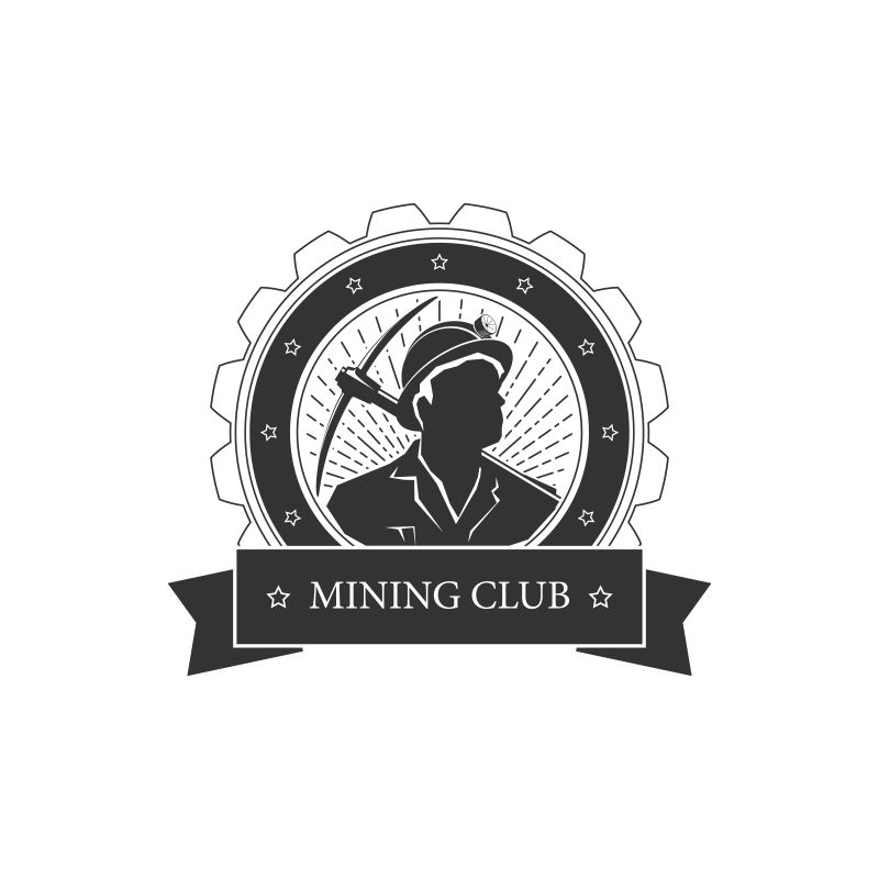 矢量矿业矿工logo