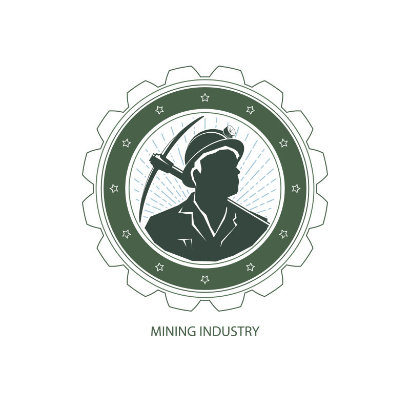 矢量采矿工人logo设计