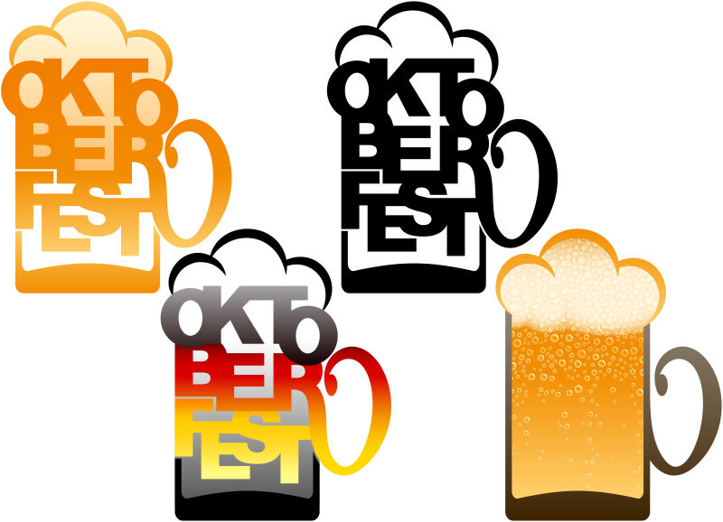 创意矢量啤酒节排版的标签设计