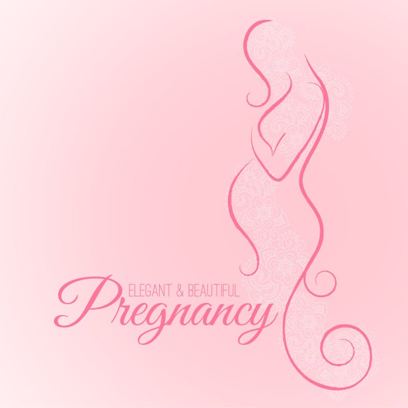 矢量怀孕女性曲线的创意图标设计