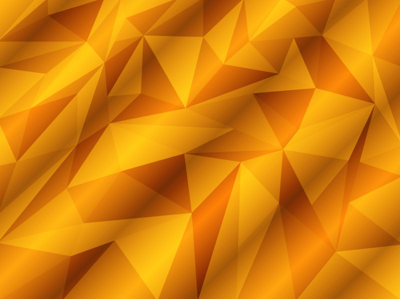 创意矢量抽象橙黄色的几何三角形背景
