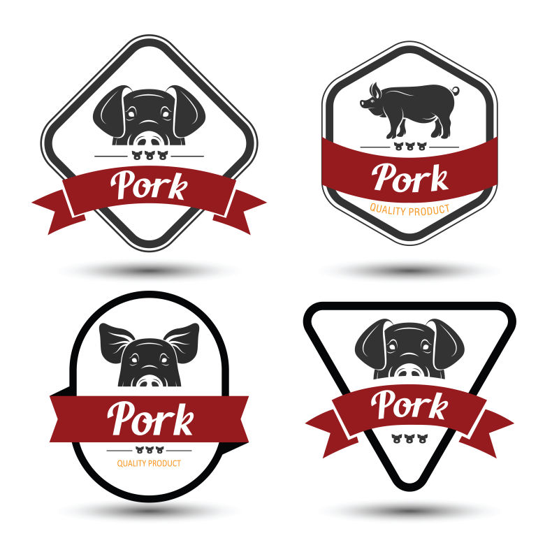 现代风格的高级猪肉标签设计