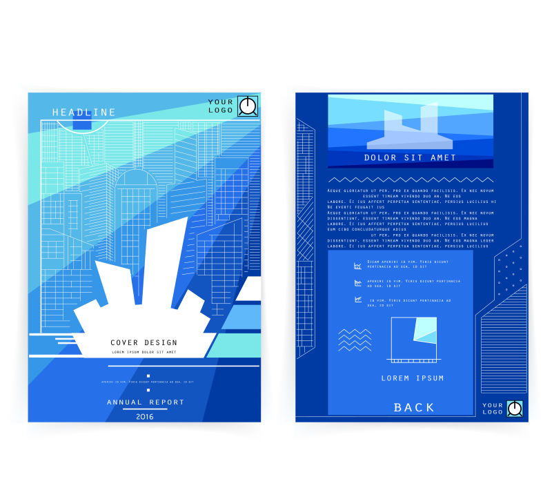 创意矢量彩色几何元素的商业报告封面设计