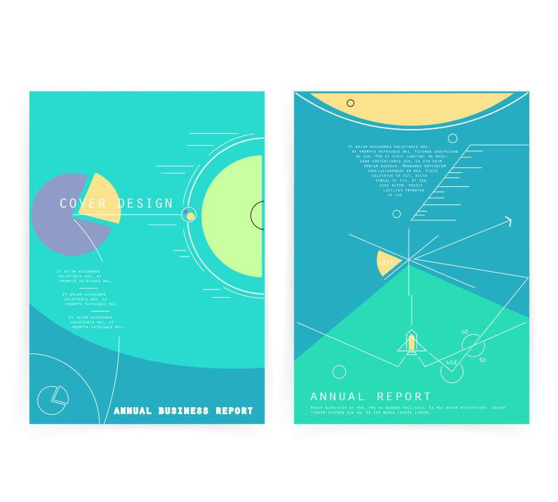 创意矢量彩色几何的商业报告封面设计