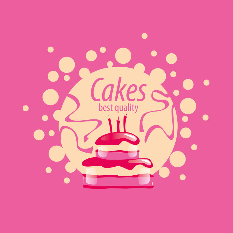 矢量粉色的蛋糕logo