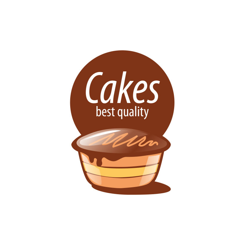 白色背景上矢量蛋糕logo
