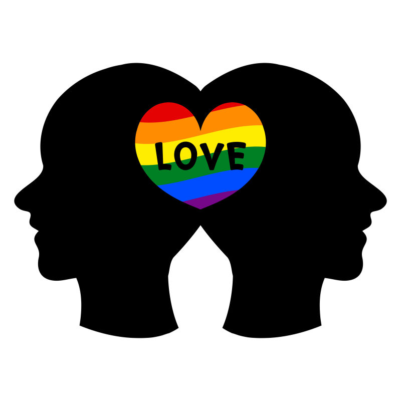 矢量创意恋爱中的同性恋人插图图标