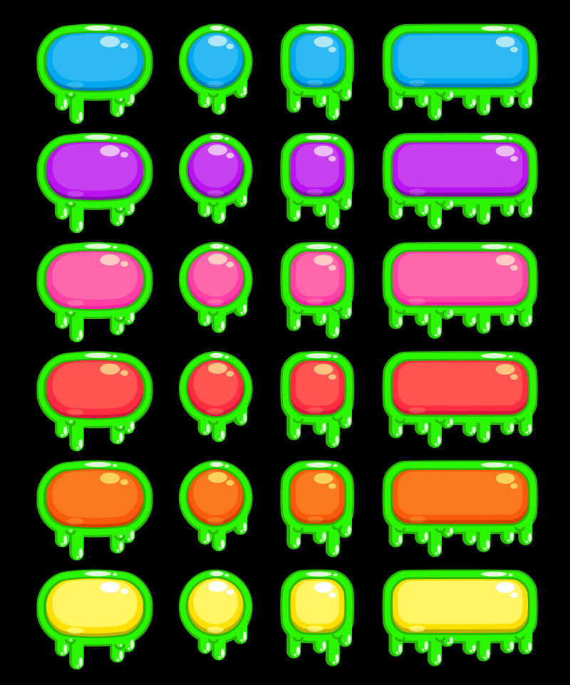 矢量彩色菜单按钮图标设计