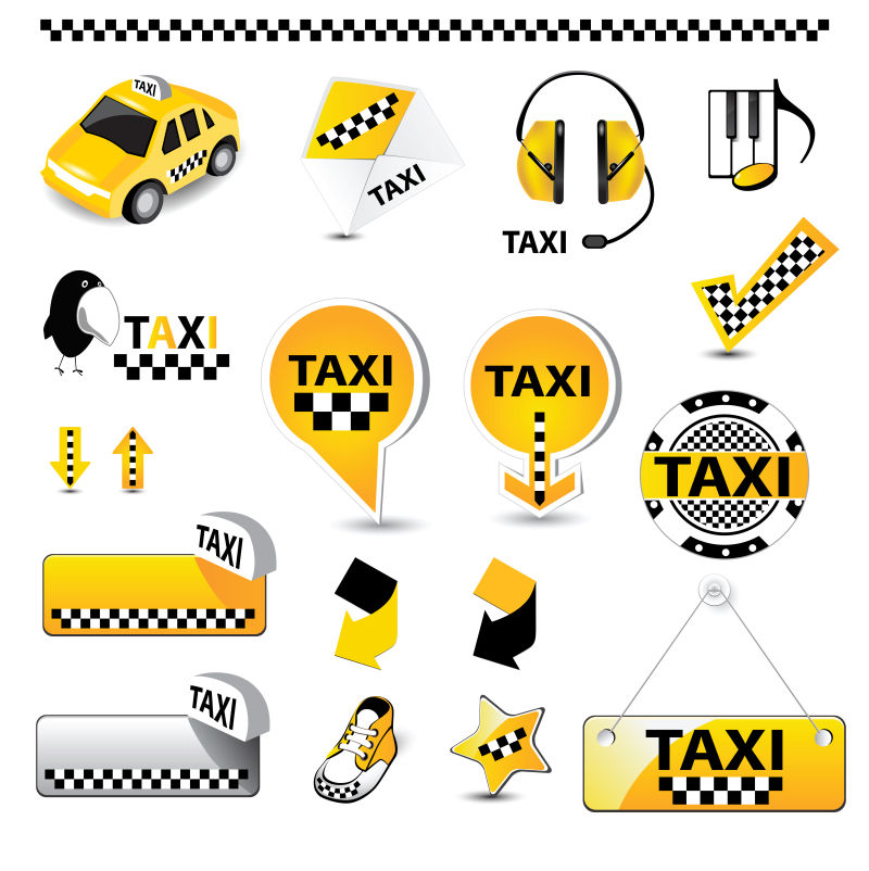矢量的出租车插图相关设计