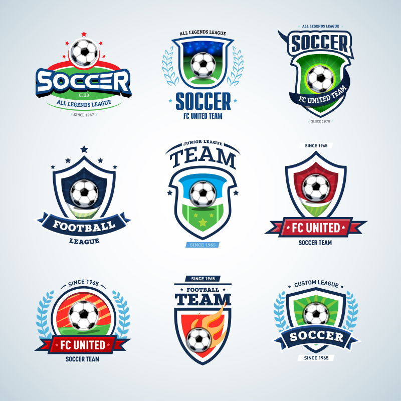 矢量的足球运动标志设计